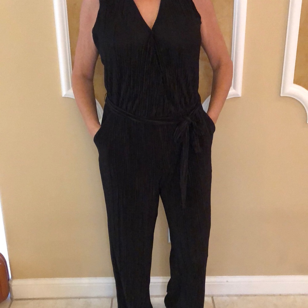 Black lined dress jumpsuit